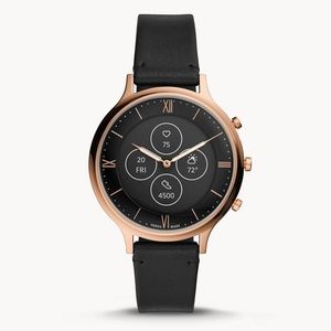 Fossil Hybrid Smartwatch HR Charter Black Leather and Silicone